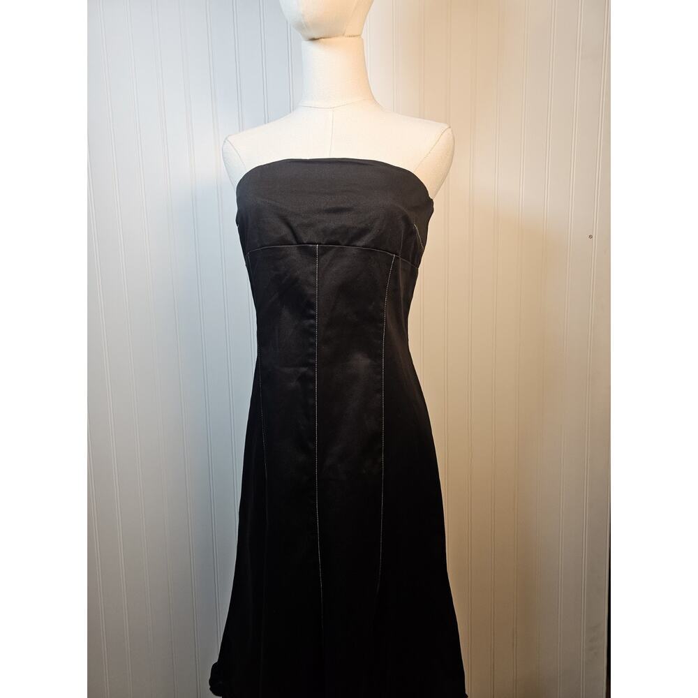 Anthropologie 'Ruth' Black Strapless A-line Dress Women's Size 6 Y2K Stretch‎